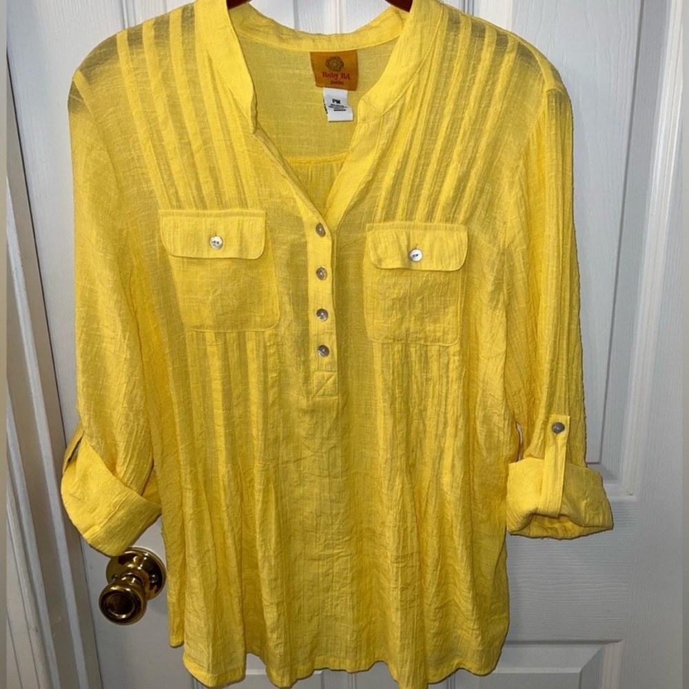 2-Ruby Rd Tops Blue & Yellow Sz M & PM - Picture 3 of 11
